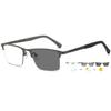 ABETOS Photochromic Transition Reading Glasses Blue Light Blocking Half Metal Spring Hinges Sun Readers Men Women, Grey+0.0 view 1