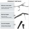 ABETOS Photochromic Transition Reading Glasses Blue Light Blocking Half Metal Spring Hinges Sun Readers Men Women, Grey+0.0 view 3