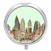 Austin Texas Pill Box 3 Compartment Small Pill Case Travel Round Pill Box Portable for Pocket Or Purse Pill Organizer Pill Container Holder to Hold Vitamins view 1