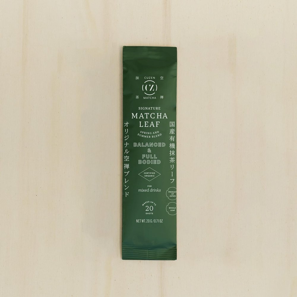 Cuzen Matcha Organic Matcha Leaf Packet -Shade-Grown Japanese Whole Leaf Tencha for Cuzen Machines (20g, Signature)