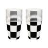UUYYEO 40 Pcs Black and White Checkered Paper Cups Racing Car Beverage Cups Racing Themed Birthday Party Cups Race Car Flag Cups Disposable Coffee Cups Hot Cold Drinking Cup for Water Juice view 1