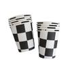 UUYYEO 40 Pcs Black and White Checkered Paper Cups Racing Car Beverage Cups Racing Themed Birthday Party Cups Race Car Flag Cups Disposable Coffee Cups Hot Cold Drinking Cup for Water Juice view 3