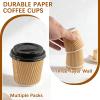 Orepzinc 100 Set 4oz Disposable Espresso Cups with Lids, Corrugated Paper & Plastic, Ideal for Home Use view 3