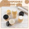 Orepzinc 100 Set 4oz Disposable Espresso Cups with Lids, Corrugated Paper & Plastic, Ideal for Home Use view 4