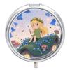 Blonde Elf Holding A Magic Wand Pill Case with Mirror Retro 3 Compartment Small Pill Organizer Metal Round Pill Box Or Vitamins Fish Oil Supplements Pill Container Travel for Purse Pocket view 1