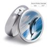 Jumping Up Dolphins Pill Box 3 Compartment Small Pill Case Travel Round Pill Box Portable for Pocket Or Purse Pill Organizer Pill Container Holder to Hold Vitamins view 2