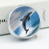 Jumping Up Dolphins Pill Box 3 Compartment Small Pill Case Travel Round Pill Box Portable for Pocket Or Purse Pill Organizer Pill Container Holder to Hold Vitamins view 4