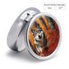 Autumn Animals Wolf Pill Box 3 Compartment Small Pill Case Travel Round Pill Box Portable for Pocket Or Purse Pill Organizer Pill Container Holder to Hold Vitamins view 2