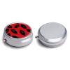 Red and Black Lips Pill Box 3 Compartment Small Pill Case Travel Round Pill Box Portable for Pocket Or Purse Pill Organizer Pill Container Holder to Hold Vitamins view 3