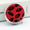 Red and Black Lips Pill Box 3 Compartment Small Pill Case Travel Round Pill Box Portable for Pocket Or Purse Pill Organizer Pill Container Holder to Hold Vitamins view 4