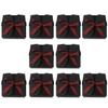 FUOYLOO 10pcs Kraft Paper Boxes with Ribbon 12x12x5cm for Bridesmaid Proposal Wedding Party Favor Packaging view 1