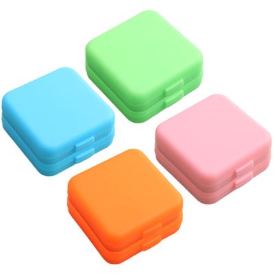 Abaodam 8pcs Portable Pill Organizer Travel Medicine Storage Box with 4 Compartments Small Square Pill Case for Pocket Purse Travel Medication Holder