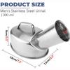 1300ML Urinals For Men,304 Stainless Steel Male Urine Bottles Non Spill,Pee Bottle For Men With Handle,Collector For Car, Elderly & Incontinence view 3