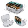 Square Cats on The Piano Pill Organizer Pill Box 3 Compartment Portable Travel Medicine Case Daily Mini Compact Medicine Container Storage Vitamin Supplement Dispenser view 2