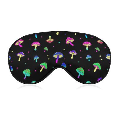 MZERSE Colorful Neon Mushroom Sleeping Mask for Woman and Men, Blindfold Eye Mask with Adjustable Head Strap Comfortable for Nap Night Sleeping Meditation