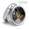 Warehouse Rat Pill Case with Mirror Retro 3 Compartment Small Pill Organizer Metal Round Pill Box Or Vitamins Fish Oil Supplements Pill Container Travel for Purse Pocket view 2