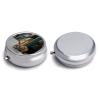 Warehouse Rat Pill Case with Mirror Retro 3 Compartment Small Pill Organizer Metal Round Pill Box Or Vitamins Fish Oil Supplements Pill Container Travel for Purse Pocket view 3