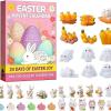 2026 Easter Advent Calendar - 24 Mini Easter Bunny Figurines Set, Cute Desktop Ornaments for Kids, Easter Basket Stuffers, Fun Kid Easter Gift (#B) view 1
