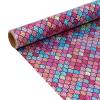 komforbaa Rose Red Shiny Gift Wrapping Paper, Iridescent Mermaid Scale Gift Wrap for Birthday, Graduation, Anniversary, Baby Shower, Wedding, Kids, Girls, 17In33Ft (43cm10m) view 1