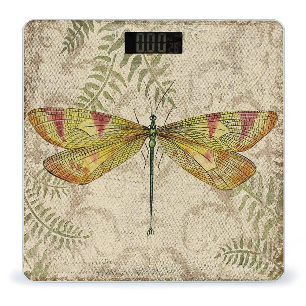 Dragonfly Dragonflies Vintage Scale for Body Weight Digital Bathroom Scale Precision Smart Weighing Scales with Clear LED Display Accurate High Precision Scales Weighing Machine
