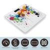Abstract Paint Splashes Bathroom Scale for Body Weight LCD Display Digital Bathroom Scale Tempered Glass Bathroom Weight Scales Fashion Smart Scales for Home Bedroom 400 Lb view 3