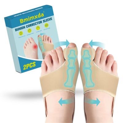 2 Pcs Bunion Corrector For Women & Men - Flexible Breathable Fabric Orthopedic Big Toe Straightener With Bunion Sleeve, Metatarsal Pad & Anti-Slip Straps, For Day And Night Support (COLOR 1, Medium)
