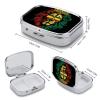 Reggae King Rasta Flag Lion Black Two Compact Square Medicine Boxes with Internal Compartments view 2