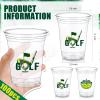 Teenyyou 100 Pcs 12 oz Golf Plastic Cups Bulk Clear Disposable Golf Ball Cups for Let's Par Tee Themed Birthday Bachelor Party Supplies view 2