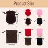FASHEWELRY 24Pcs Velvet Jewelry Bags Drawstring Packing Gift Bags 3.5x2.8 Inch Mixed Color Rectangle and Gourd Small Jewelry Pouches for Wedding Party Favor Bracelets Necklaces Gifts Storage view 3
