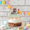 Funny Cat Cake Topper for Boys Girls Cat Pet Birthday Party Supplies Meow Birthday Party Money Decorations Kitty Kitten Cute Fun Cat Face Happy Birthday Decorations view 4