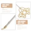 Abaodam Long Handle Quilt Duster and Practical Carpet Beater, Dark Faux Rattan Home Rug Beater with Plastic Handle for Dust Removal and Rug Cleaning in Household Use view 3