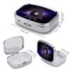 Purple Space Galaxy Star Sun, Moon Two Compact Square Medicine Boxes with Internal Compartments view 2