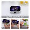 Purple Space Galaxy Star Sun, Moon Two Compact Square Medicine Boxes with Internal Compartments view 4