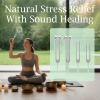 Tuning Forks for Healing Set 432Hz, 528Hz, 128Hz, 136.1Hz, Weighted and Unweighted, Solfeggio Sound Therapy Tools for Chakra Balancing, Meditation, Yoga, Stress Relief with Mallet & Storage Bag view 2