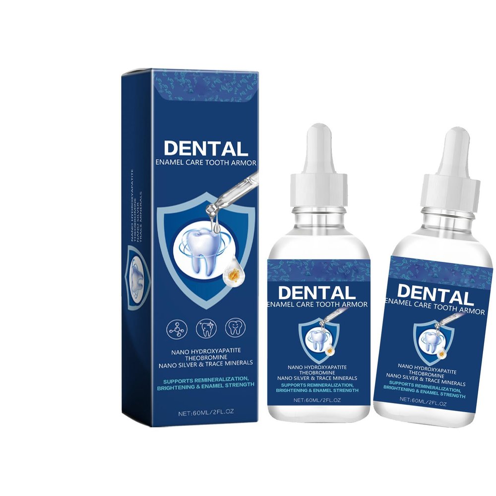 Cavity Healing Tooth Armor,Hydroxyapatite Enamel Strengthening Formula for Daily Oral Care Transparent Teeth Protectant | 2-Pack