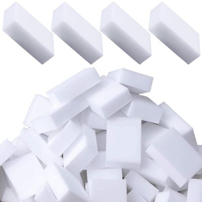 100 Pack Dish Sponges Kitchen High Density Eraser Cleaning Sponges Ideal for Dishes Bathroom Stainless Steel Tile Flexible Reusable 10cm x 6cm x 2cm (White)