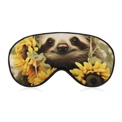 GHEPSDW Sleep Mask for Men Women Sloth Sunflower Eye Mask for Sleeping Comfortable Blindfold Eye Cover with Adjustable Strap for Travel Yoga Nap Shift Work