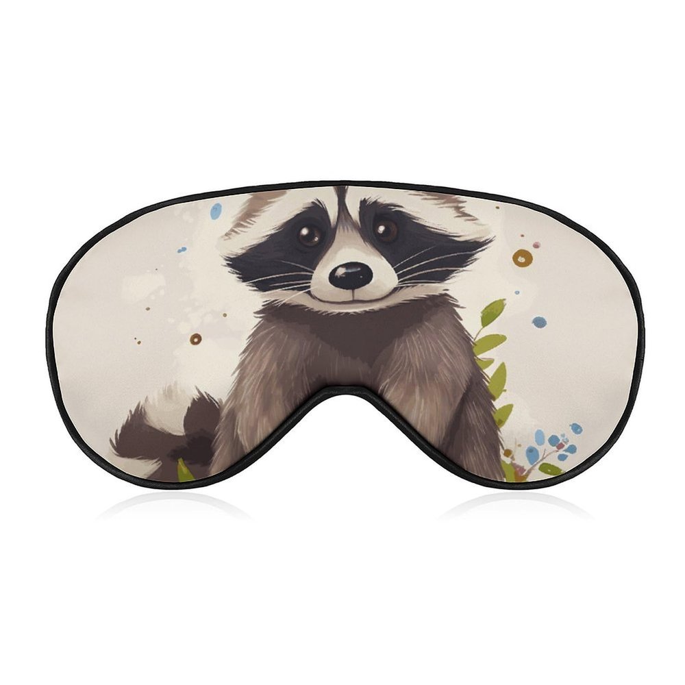 GHEPSDW Sleep Mask for Men Women Raccoon Eye Mask for Sleeping Comfortable Blindfold Eye Cover with Adjustable Strap for Travel Yoga Nap Shift Work