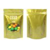 100PCS Customized Resealable Packaging Bag with Clear Windows,Stand Up Food Storage Pouch Smell-proof Sample Bag for Small Business (Gold, 16 * 22 * 8CM/6.3"*8.7"*3.2"-100PCS-One Side Print) view 1