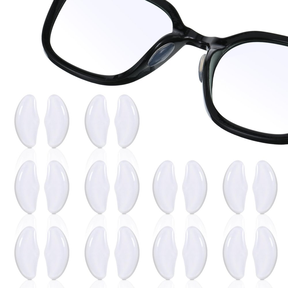 10 Pairs Eyeglass Nose Pads for Glasses Anti-Slip Stick On Silicone Cushions Soft Comfortable Replacement Adhesive Nosepads Reduce Pressure Prevent Slipping for Sunglasses Reading Glass Plastic Frames