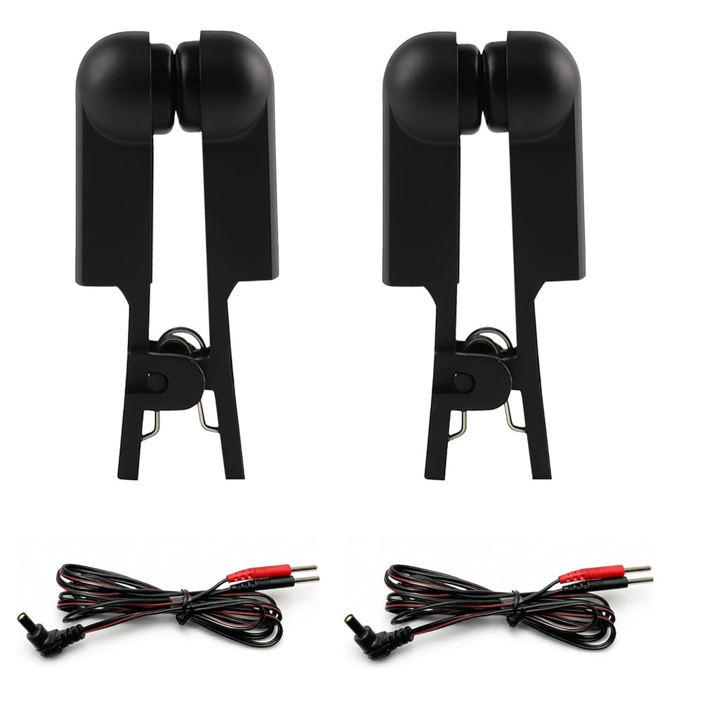 Black Ear Clip Electrodes Suitable for TENS 7000 and Similar Devices -1 Pair and 2 Wires Digital Unit Accessories