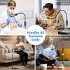 10X 30X Round Floor Magnifying Glass with Light and Stand,48W LED Flexible Magnifying Lamp with 3 Color Modes, 2-in-1 Lighted Hands Free Magnifiers for Close Work, Sewing,Crafts,Manicuring and Reading view 2