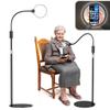 10X 30X Round Floor Magnifying Glass with Light and Stand,48W LED Flexible Magnifying Lamp with 3 Color Modes, 2-in-1 Lighted Hands Free Magnifiers for Close Work, Sewing,Crafts,Manicuring and Reading view 3