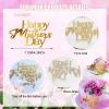 10 Pcs Happy Mother's Day Cake Topper Acrylic Mirror Side Cake Decorations for Birthday Mother's Day Party view 2