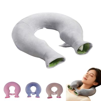 2026 U Shape Hot Water BagHot Water Bottle for Neck and Shoulderwith Removable Flannel Cover & Adjustable Snap Fastener,Relieve Neck Tension, for Home, Office & Travel (Light Gray)