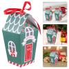 Abaodam Candy House Cookie Boxes 10pcs Set Emerald Paper Candy Bags Christmas Party Boxes Holiday Treat Containers without Ribbon view 3
