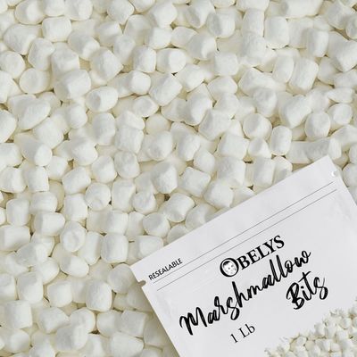 Dehydrated Mini White Marshmallows - | 1lb Resealable Bag | - Toppings for Hot Cocoa, Cereals and Desserts - Mini White Bits