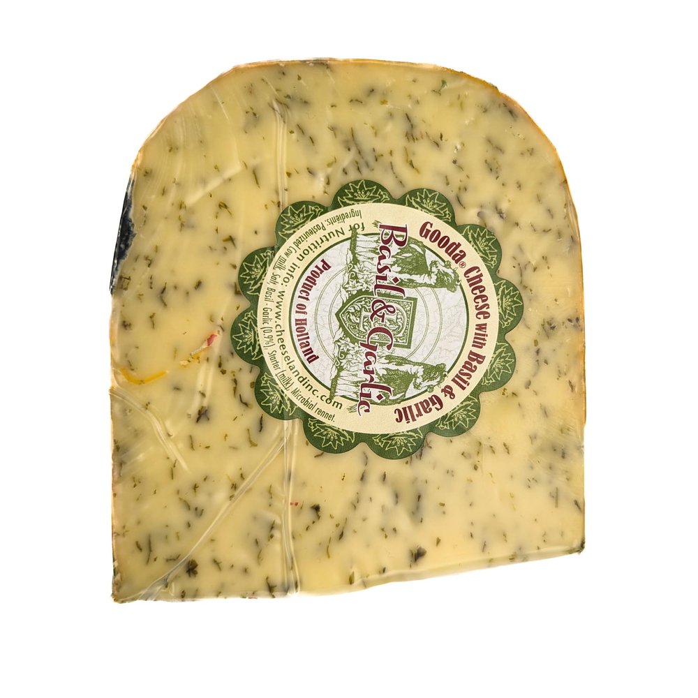 Basil & Garlic Gouda Cheese 1lb