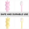 SOPOTUTU 3pcs Toothbrush Set with Ultra Soft Bristles for Babies and Ages 2-8, Manual Oral Care Tool in Pink, Yellow, and Blue for Sensitive Gums and Daily Dental Hygiene view 4