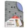 Washable Underpads 18"x24" ( Pack of 2) Reusable Waterproof Bed Pads for Pets, Kids & Elderly, Extra Heavy Absorbency Incontinence & Bedwetting Pads, Non-Slip TPU Backing, Grey & Blue view 1